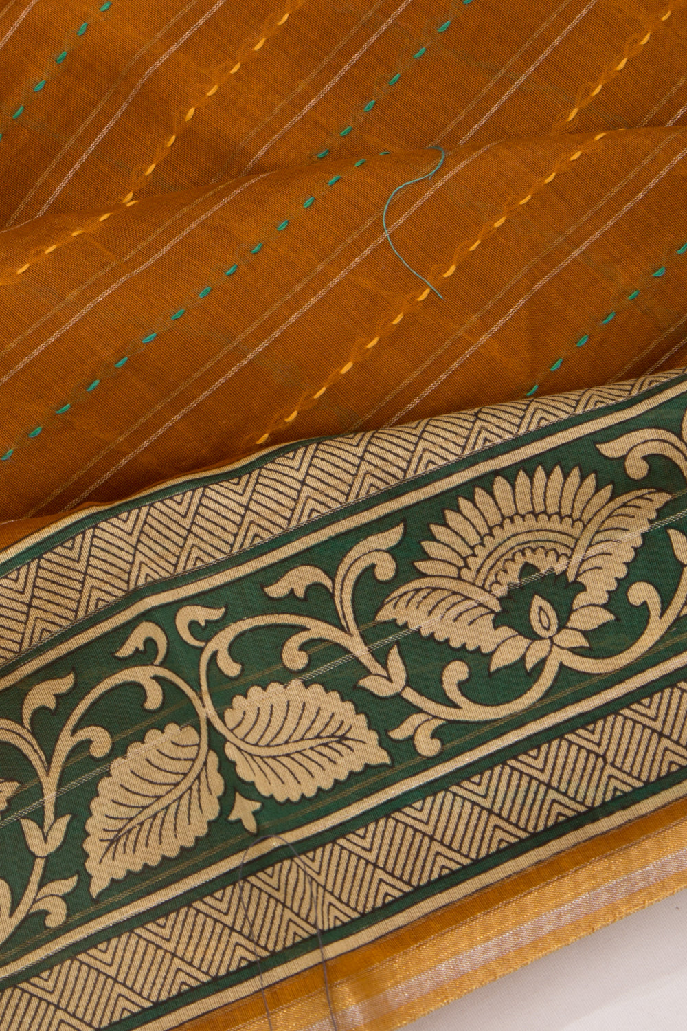 Chanderi Cotton Kanta Work Mustard Yellow Saree