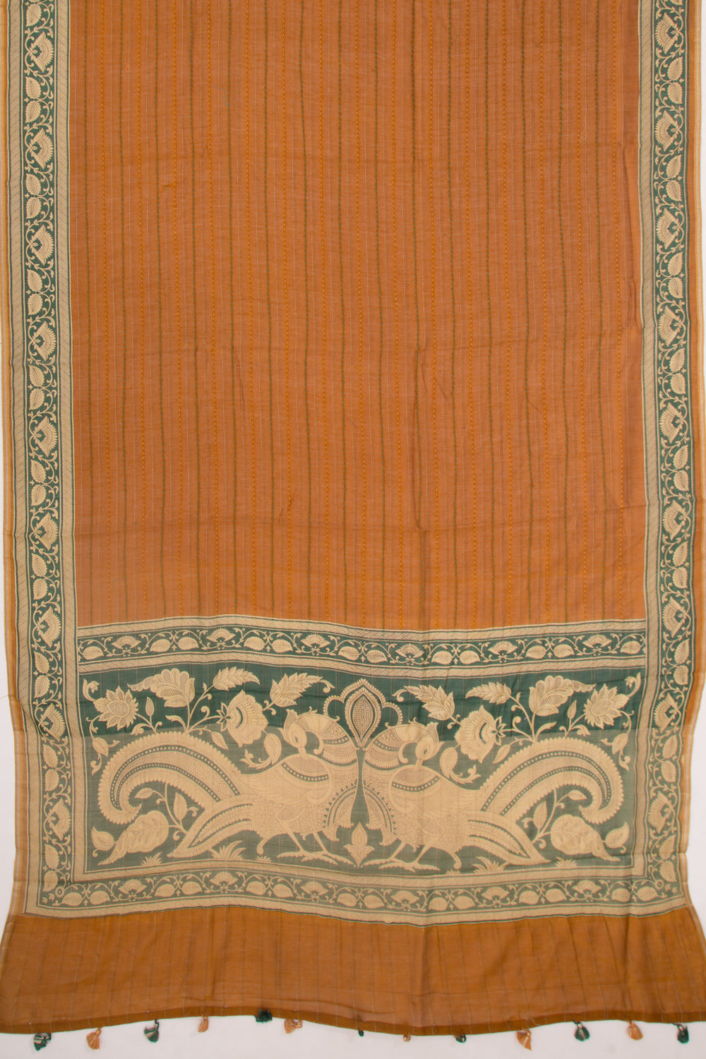 Chanderi Cotton Kanta Work Mustard Yellow Saree