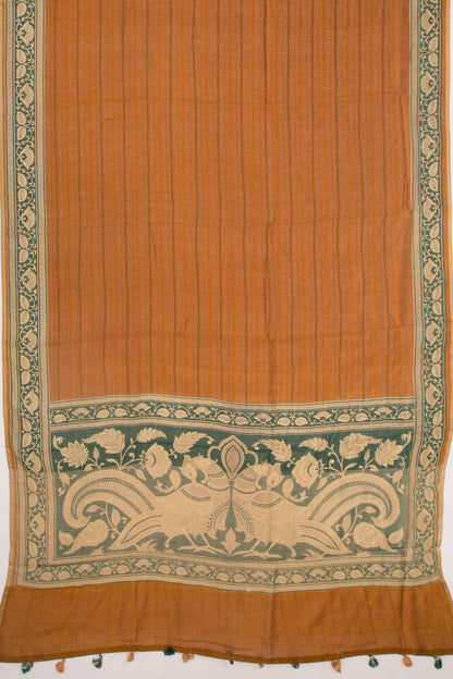 Chanderi Cotton Kanta Work Mustard Yellow Saree