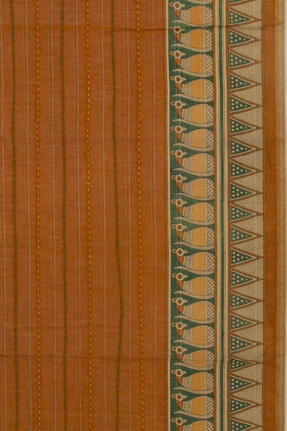 Chanderi Cotton Kanta Work Mustard Yellow Saree