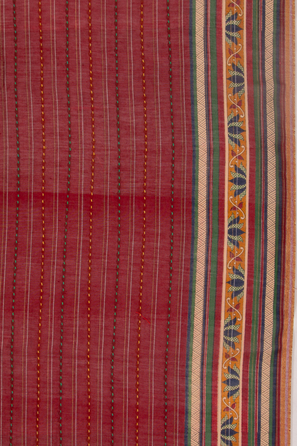 Chanderi Cotton Kanta Work Maroon Saree