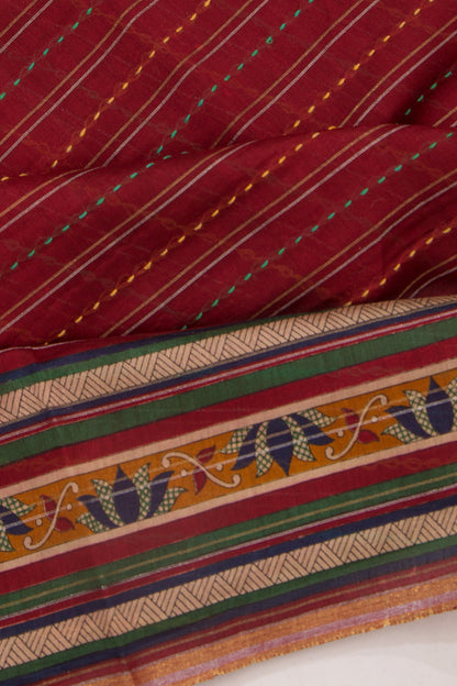 Chanderi Cotton Kanta Work Maroon Saree