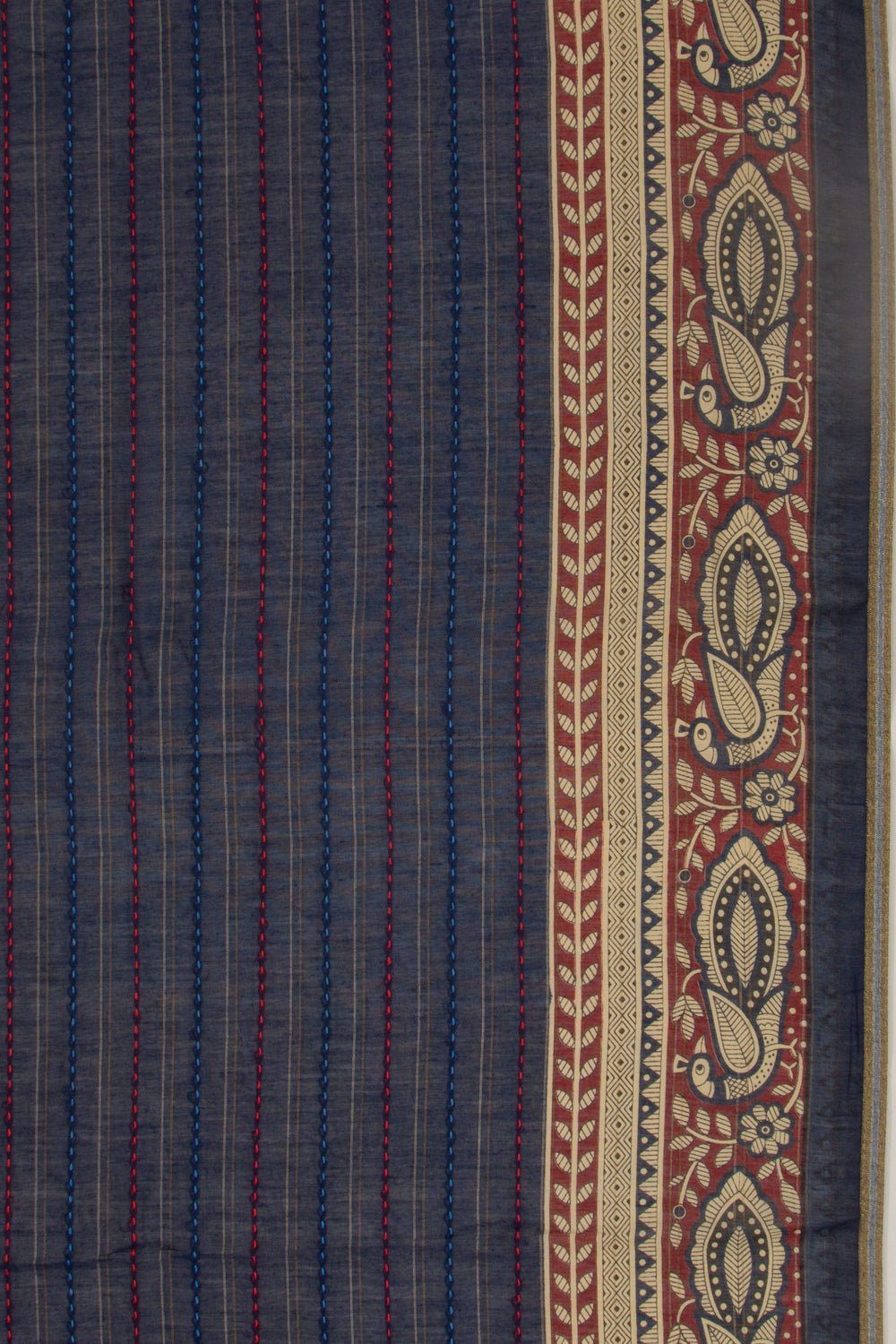 Chanderi Cotton Kanta Work Dark Blue Saree