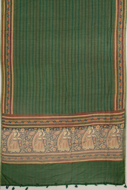 Chanderi Cotton Kanta Work Green Saree