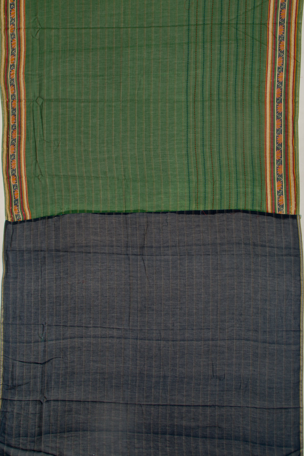 Chanderi Cotton Kanta Work Green Saree