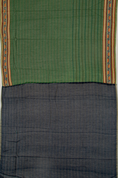 Chanderi Cotton Kanta Work Green Saree