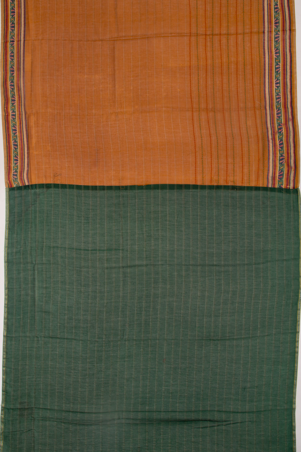 Chanderi Cotton Kanta Work Mustard Yellow Saree