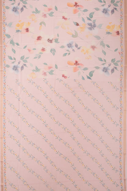 Kota Soft Silk Floral Printed Baby Pink Saree