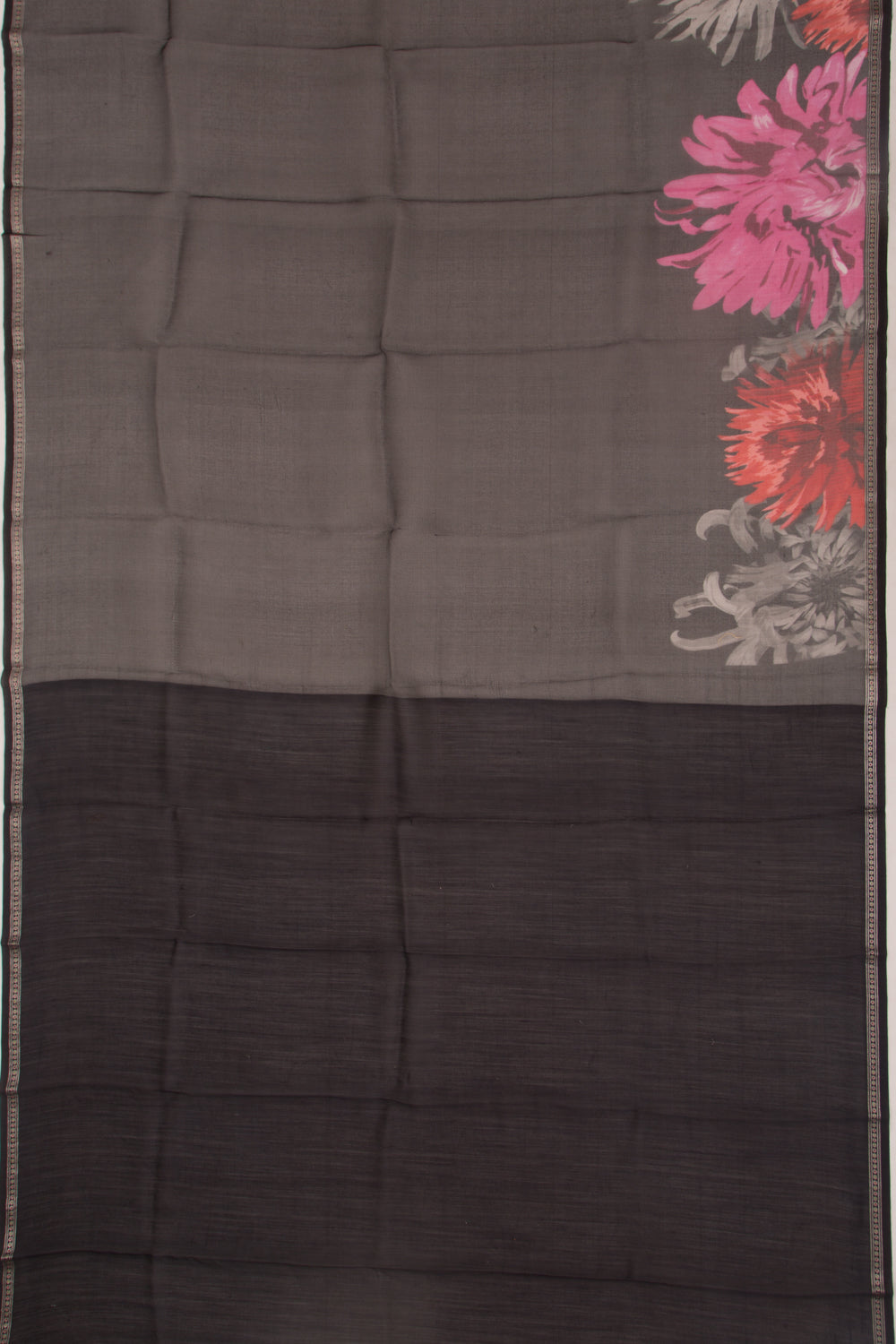 Organza Plain Black Saree