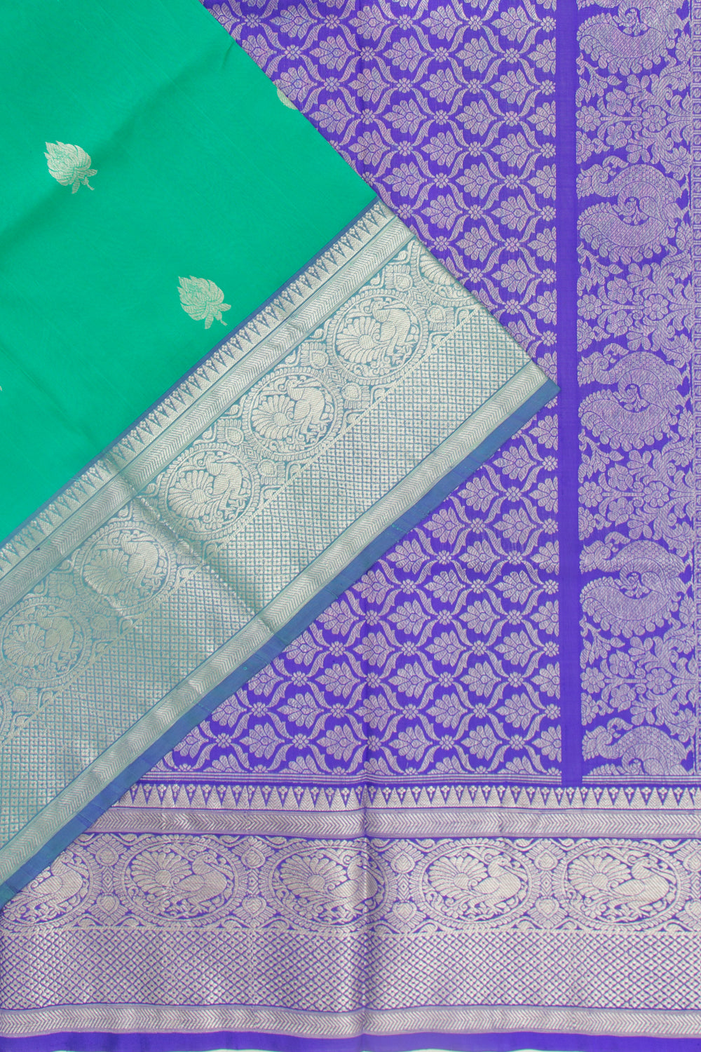 Coimbatore Silk Butta Sea Green Saree
