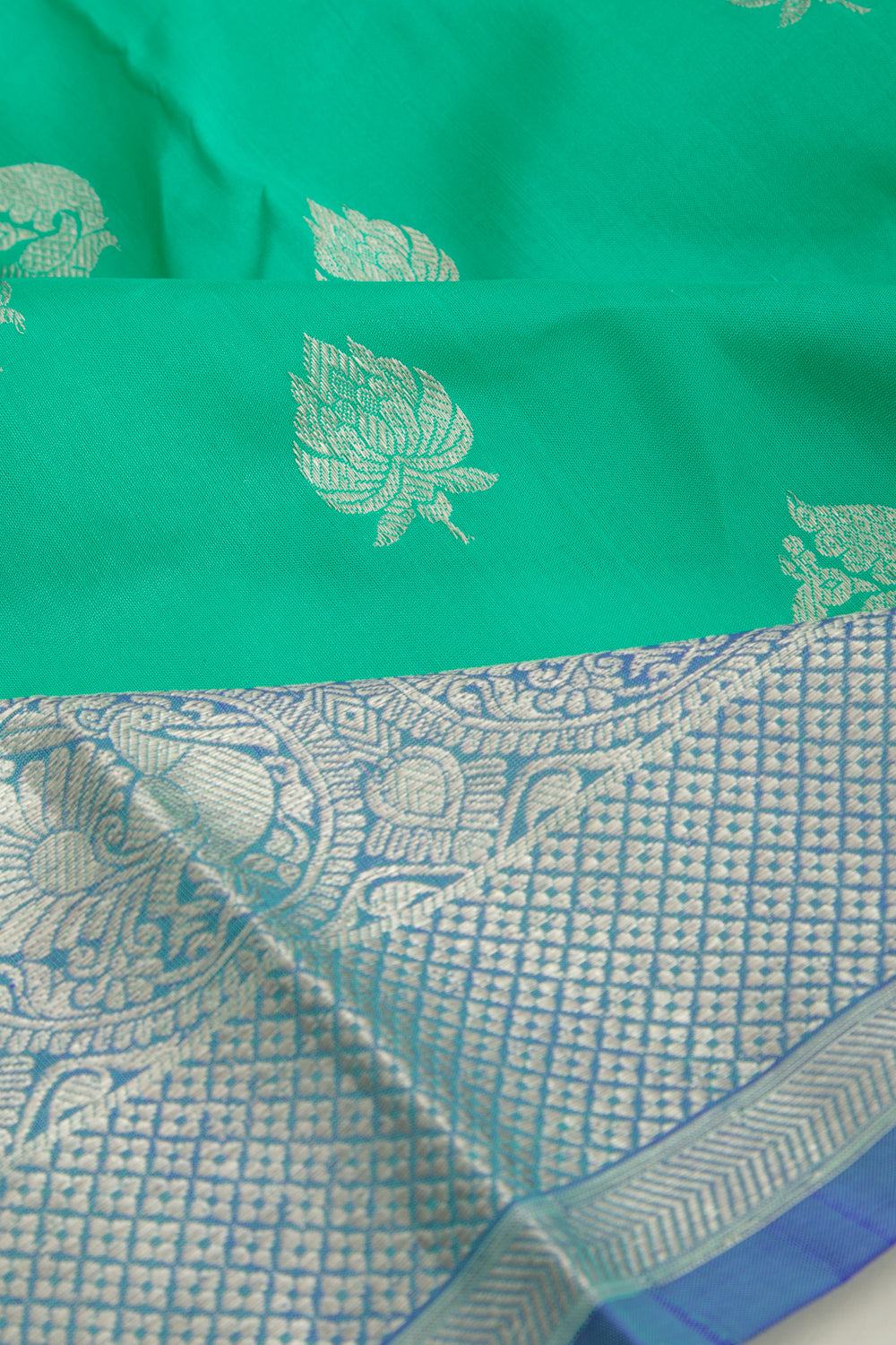 Coimbatore Silk Butta Sea Green Saree