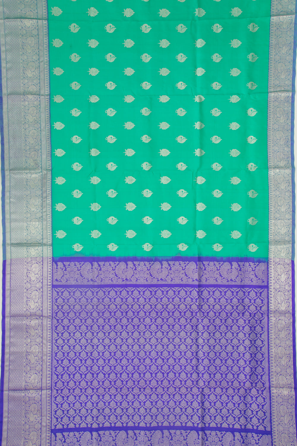 Coimbatore Silk Butta Sea Green Saree