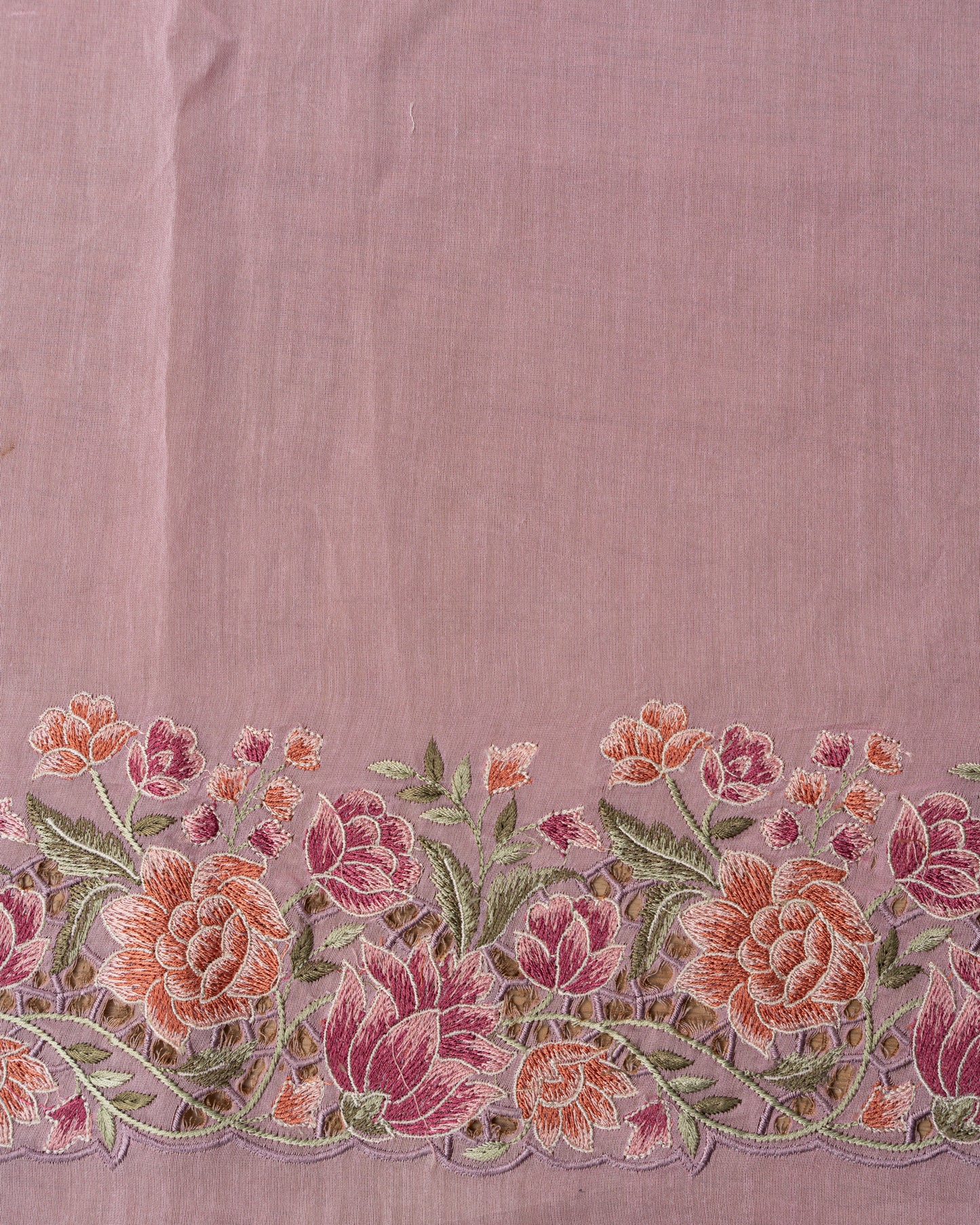 Organza Embroidery Pink Saree