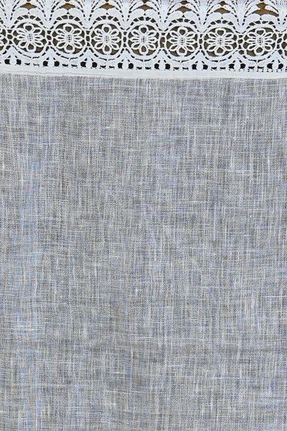 Linen Plain White Saree