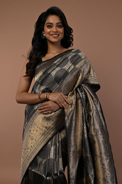 Banarasi Silk Brocade Black Saree