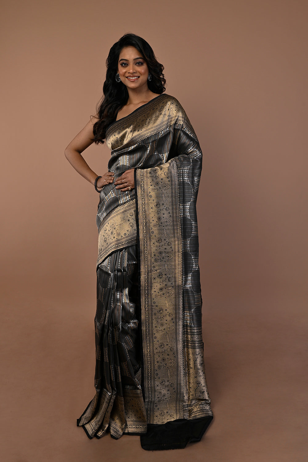 Banarasi Silk Brocade Black Saree