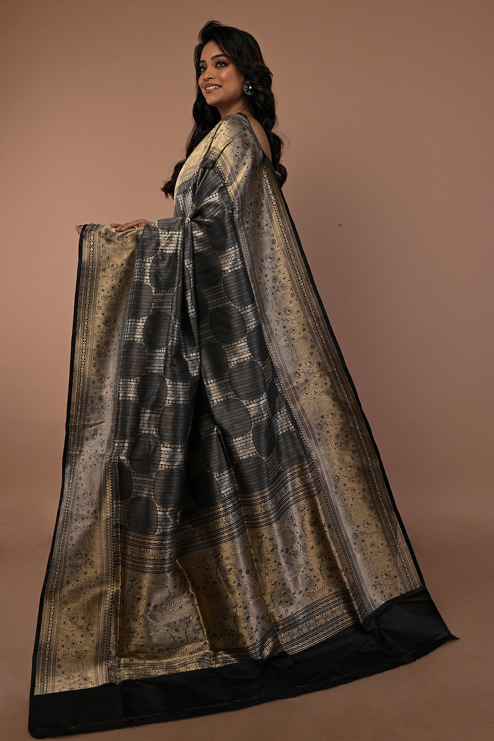 Banarasi Silk Brocade Black Saree