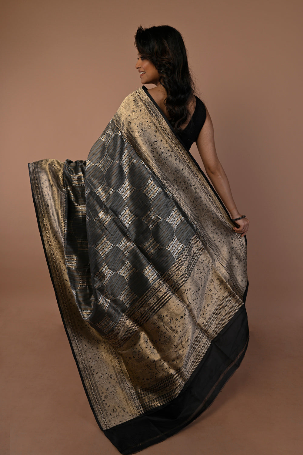 Banarasi Silk Brocade Black Saree