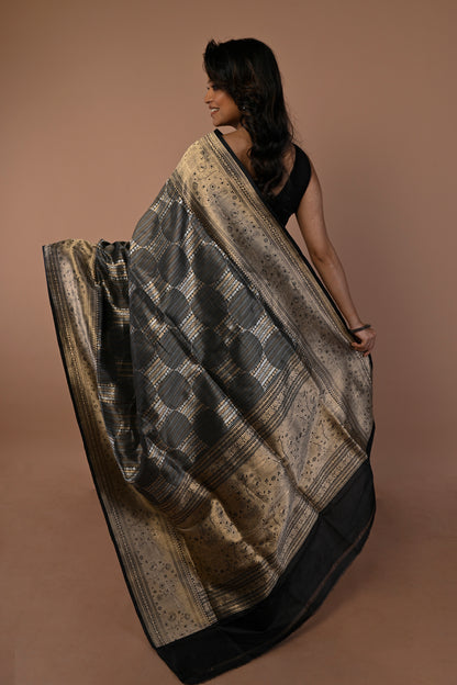 Banarasi Silk Brocade Black Saree