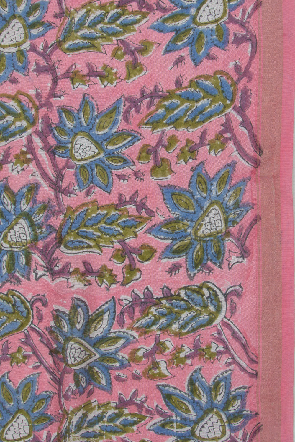 Chanderi Silk Floral Printed Pink Saree