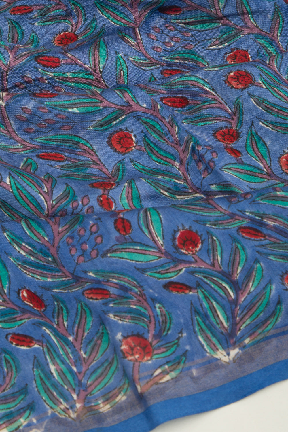 Chanderi Silk Floral Printed Dark Blue Saree