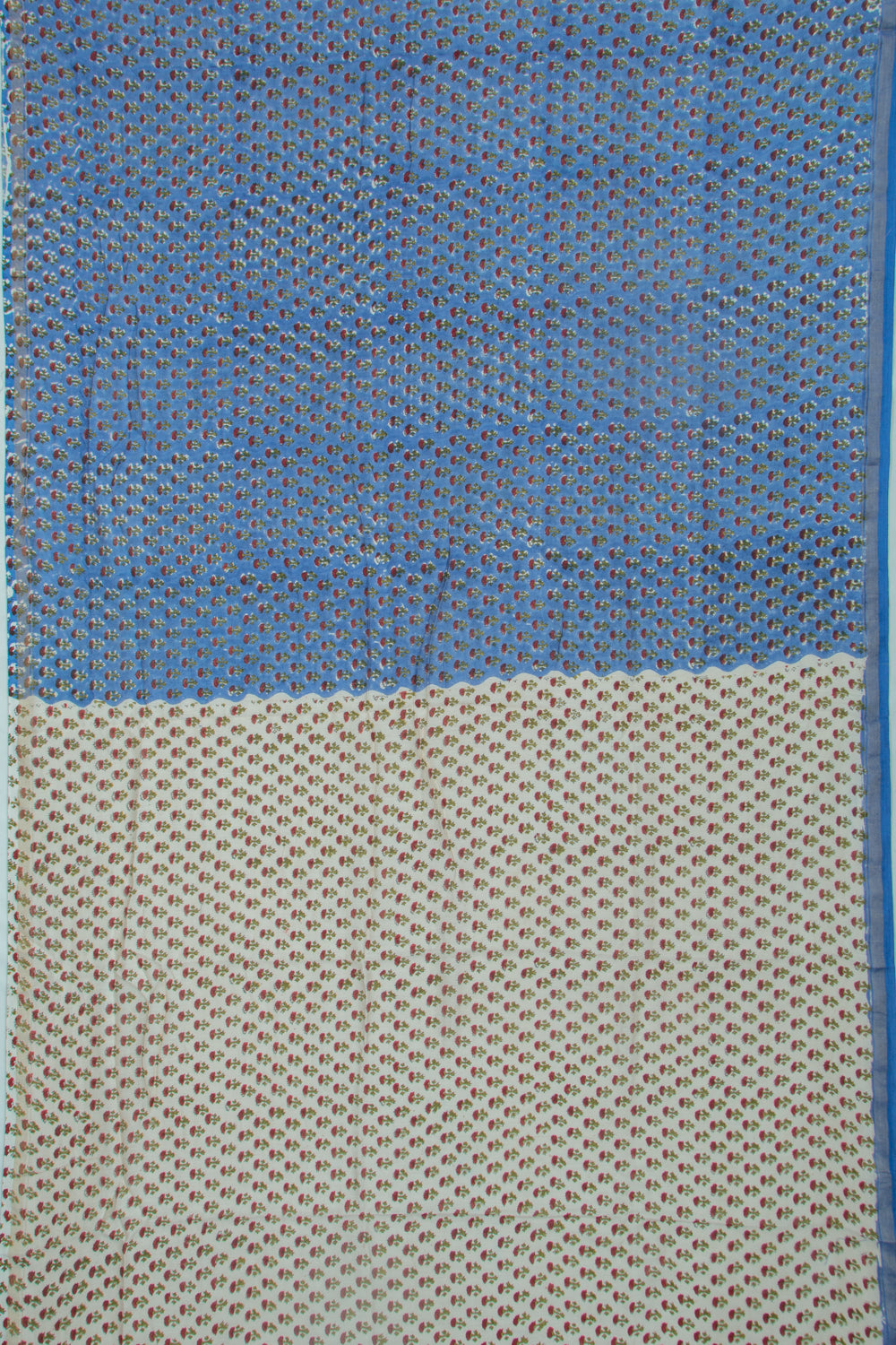 Chanderi Silk Floral Printed Pastel Blue Saree