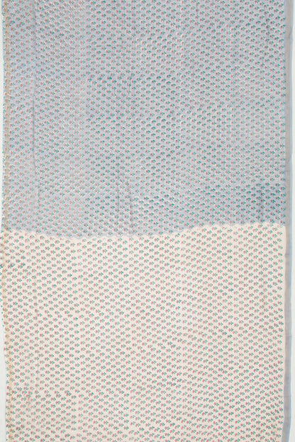 Chanderi Silk Floral Printed Pastel Grey Saree