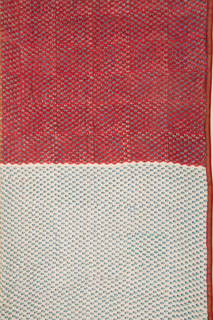 Chanderi Silk Floral Printed Red Saree