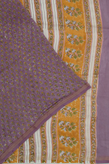 Chanderi Silk Floral Printed Lilac Saree