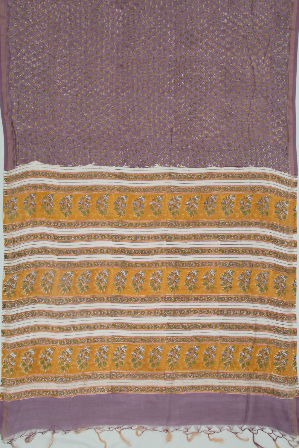 Chanderi Silk Floral Printed Lilac Saree