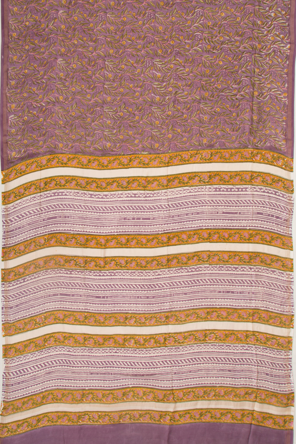 Chanderi Silk Floral Printed Lilac Saree