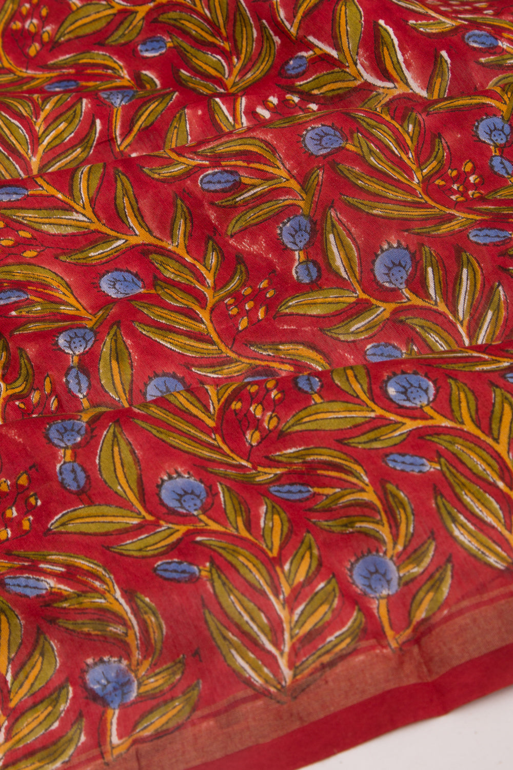 Chanderi Silk Floral Printed Red Saree