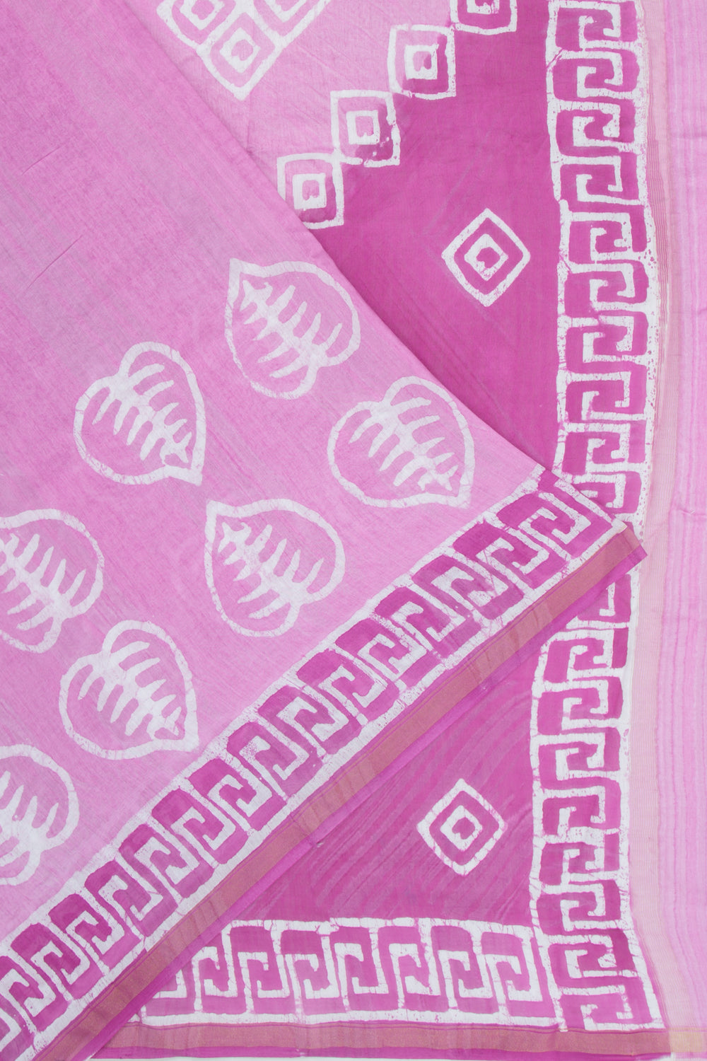 Chanderi Silk Batik Printed Lavender Saree