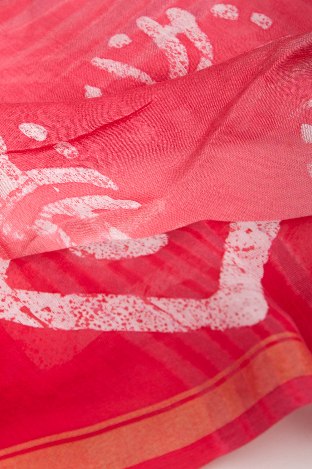 Chanderi Silk Batik Printed Pink Saree