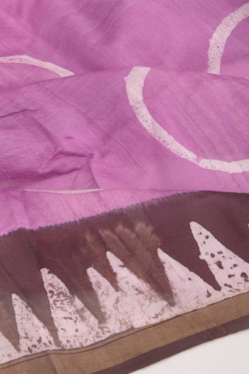 Chanderi Silk Batik Printed Lavender Saree