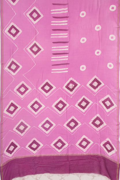 Chanderi Silk Batik Printed Pink Saree