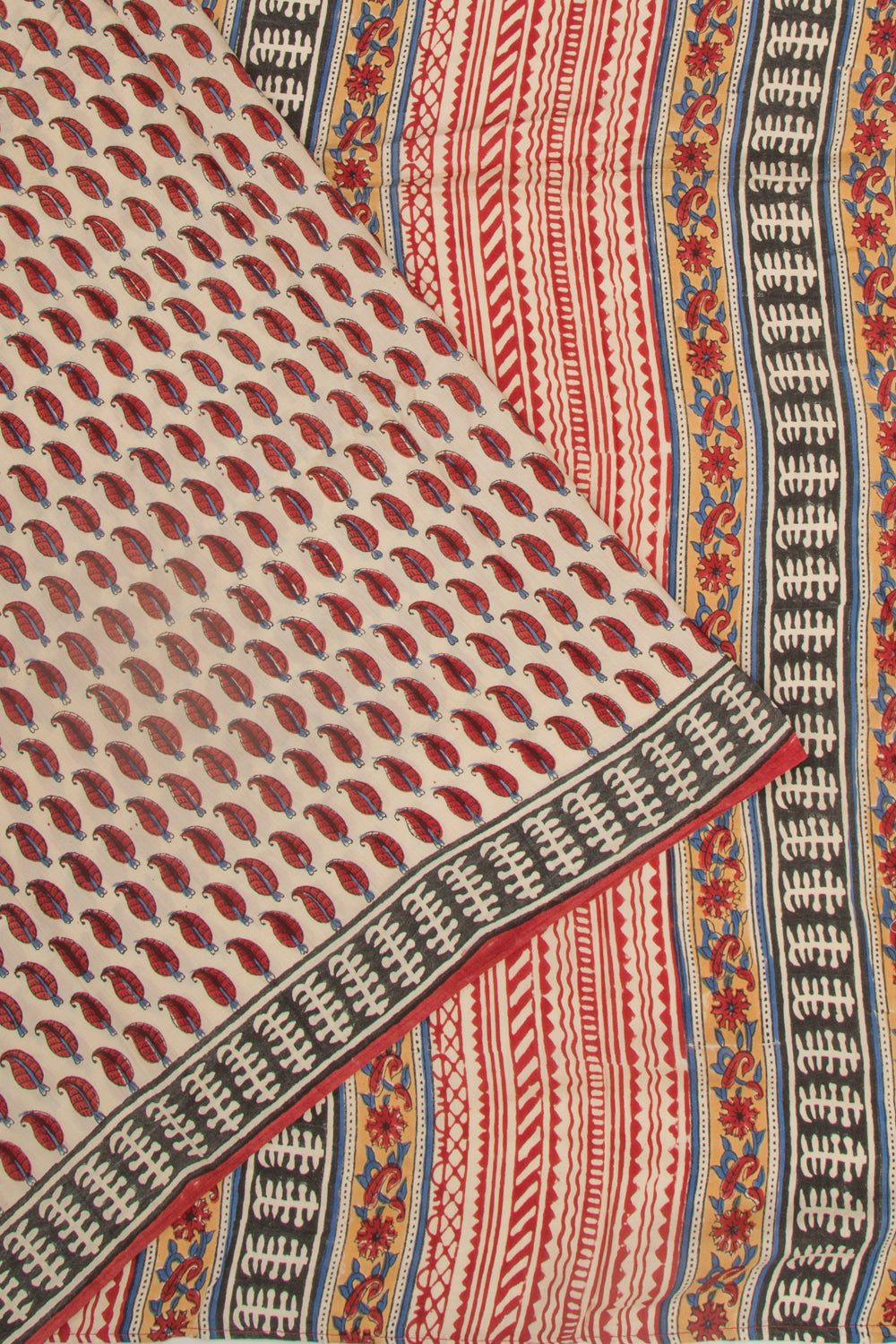 Chanderi Cotton Printed Cream Saree