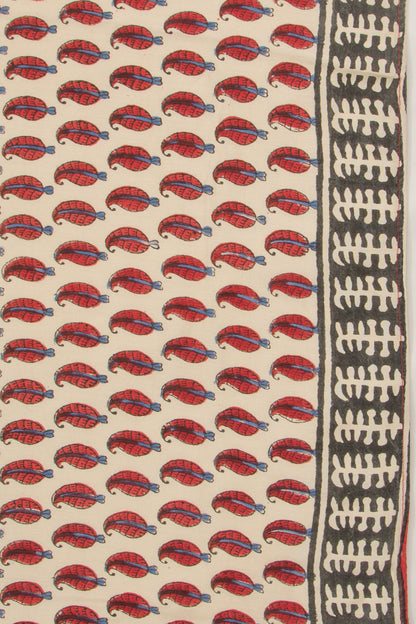 Chanderi Cotton Printed Cream Saree