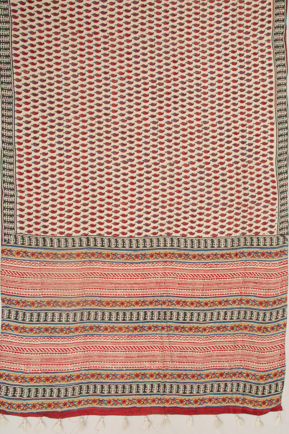 Chanderi Cotton Printed Cream Saree