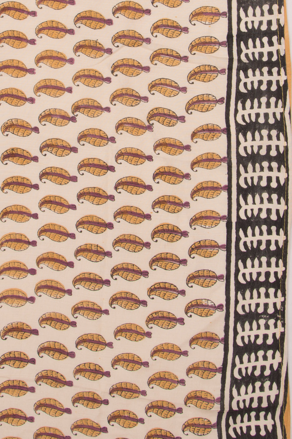 Chanderi Cotton Printed Cream Saree