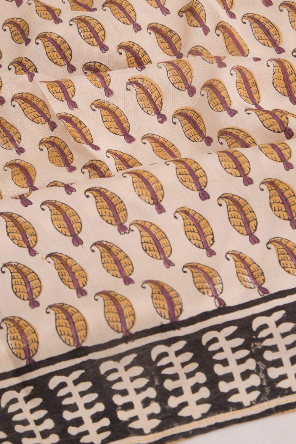 Chanderi Cotton Printed Cream Saree