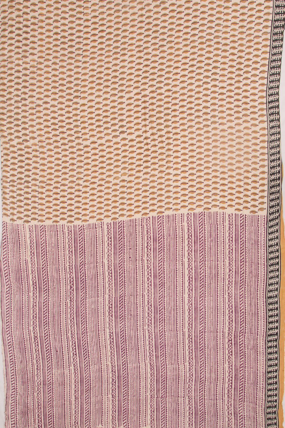 Chanderi Cotton Printed Cream Saree