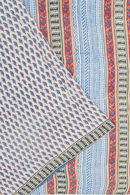 Chanderi Silk Printed White Saree