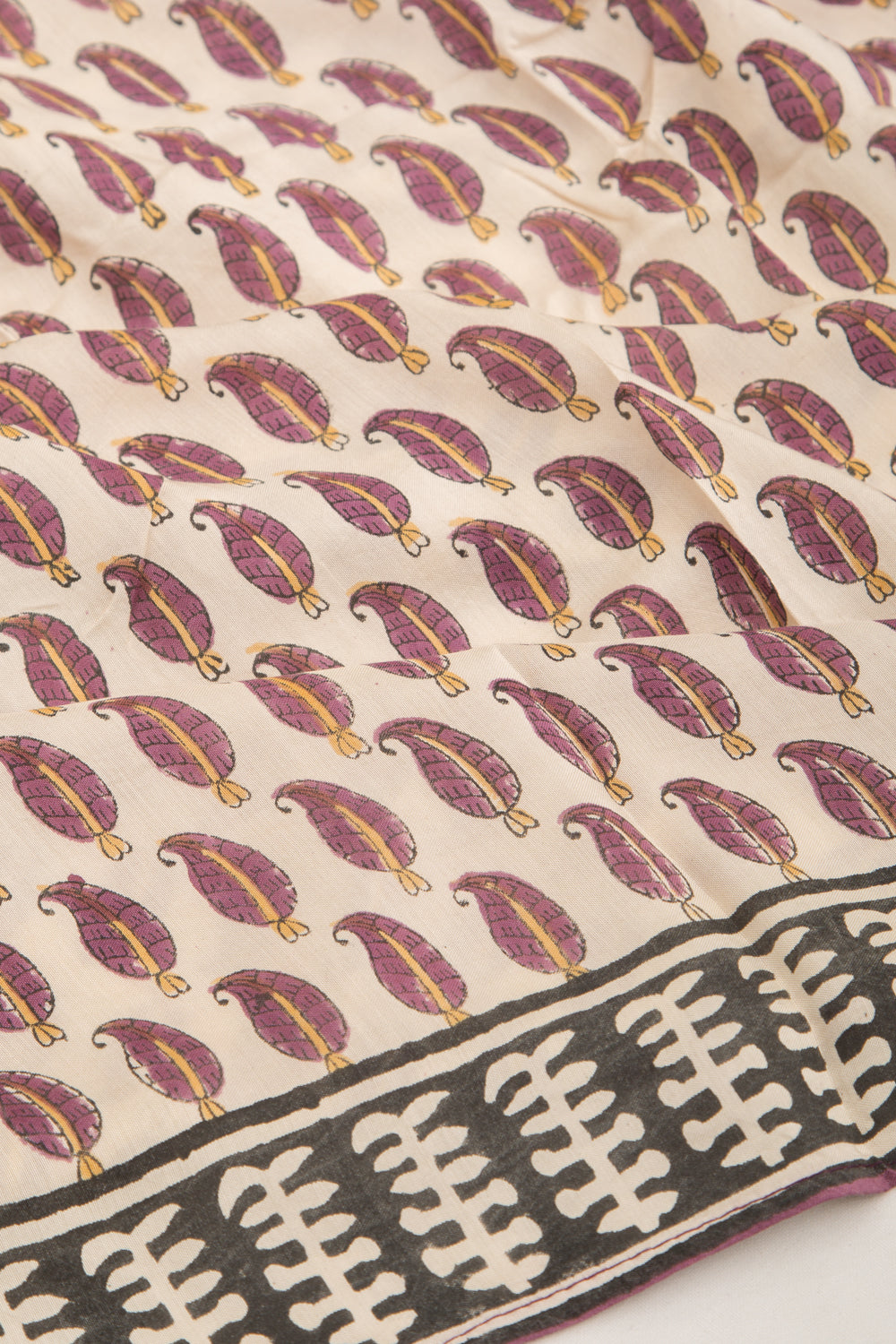 Chanderi Silk Printed Cream Saree
