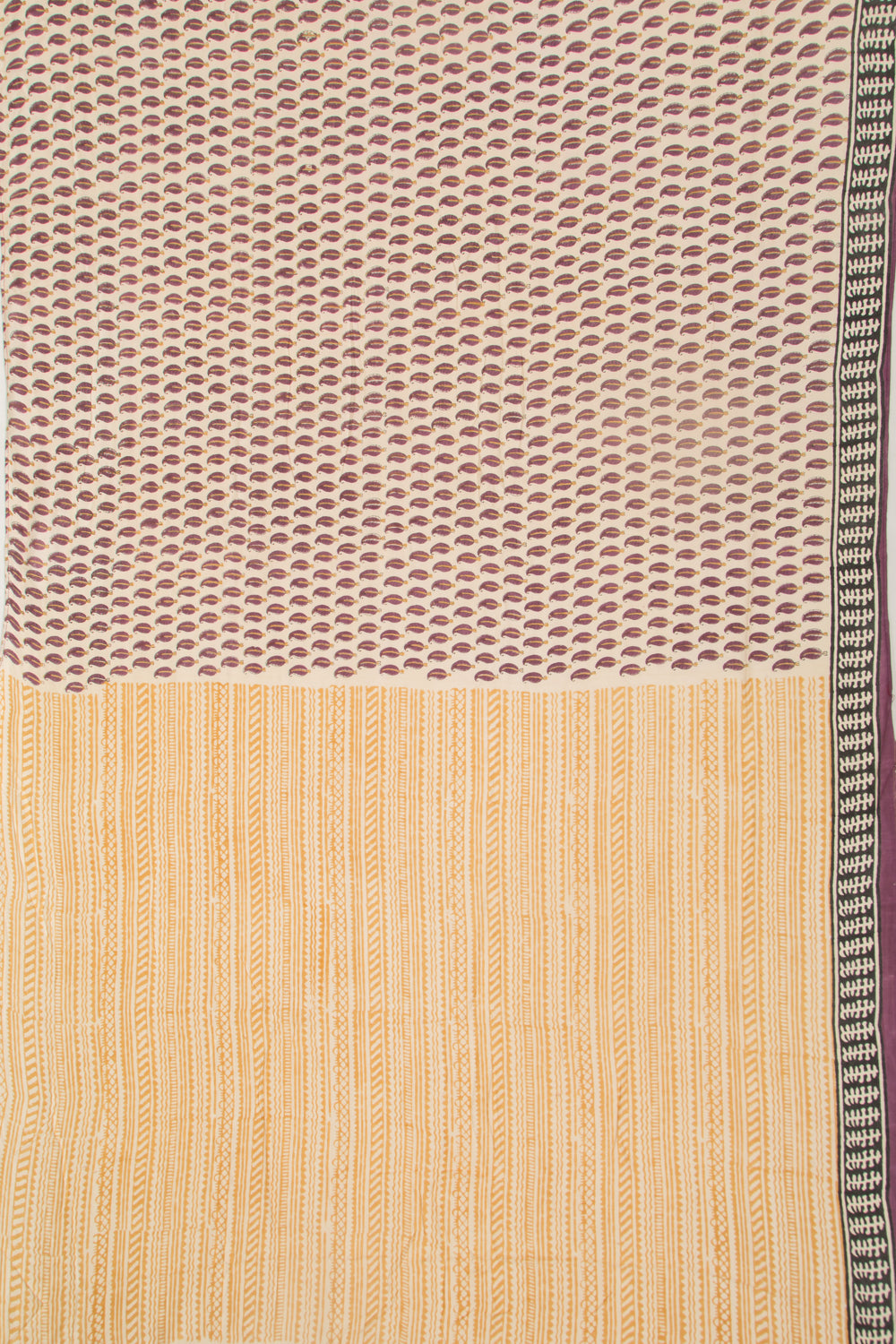 Chanderi Silk Printed Cream Saree