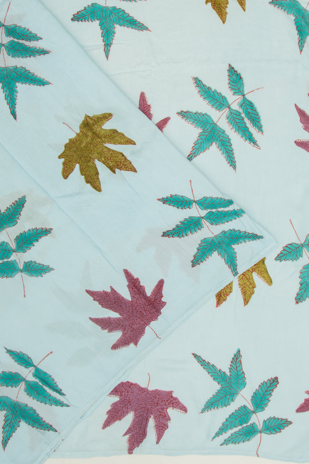 Chanderi Silk Floral Printed Pastel Blue Saree