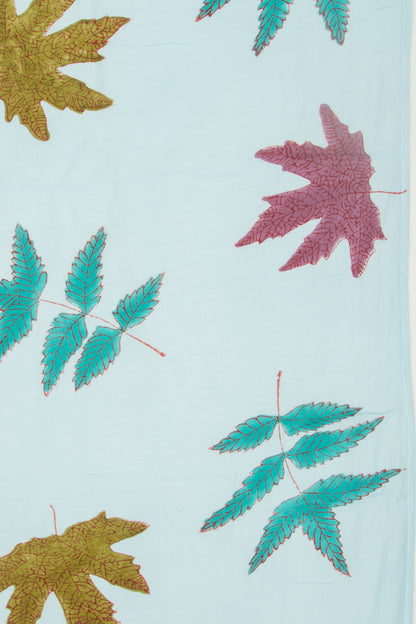 Chanderi Silk Floral Printed Pastel Blue Saree