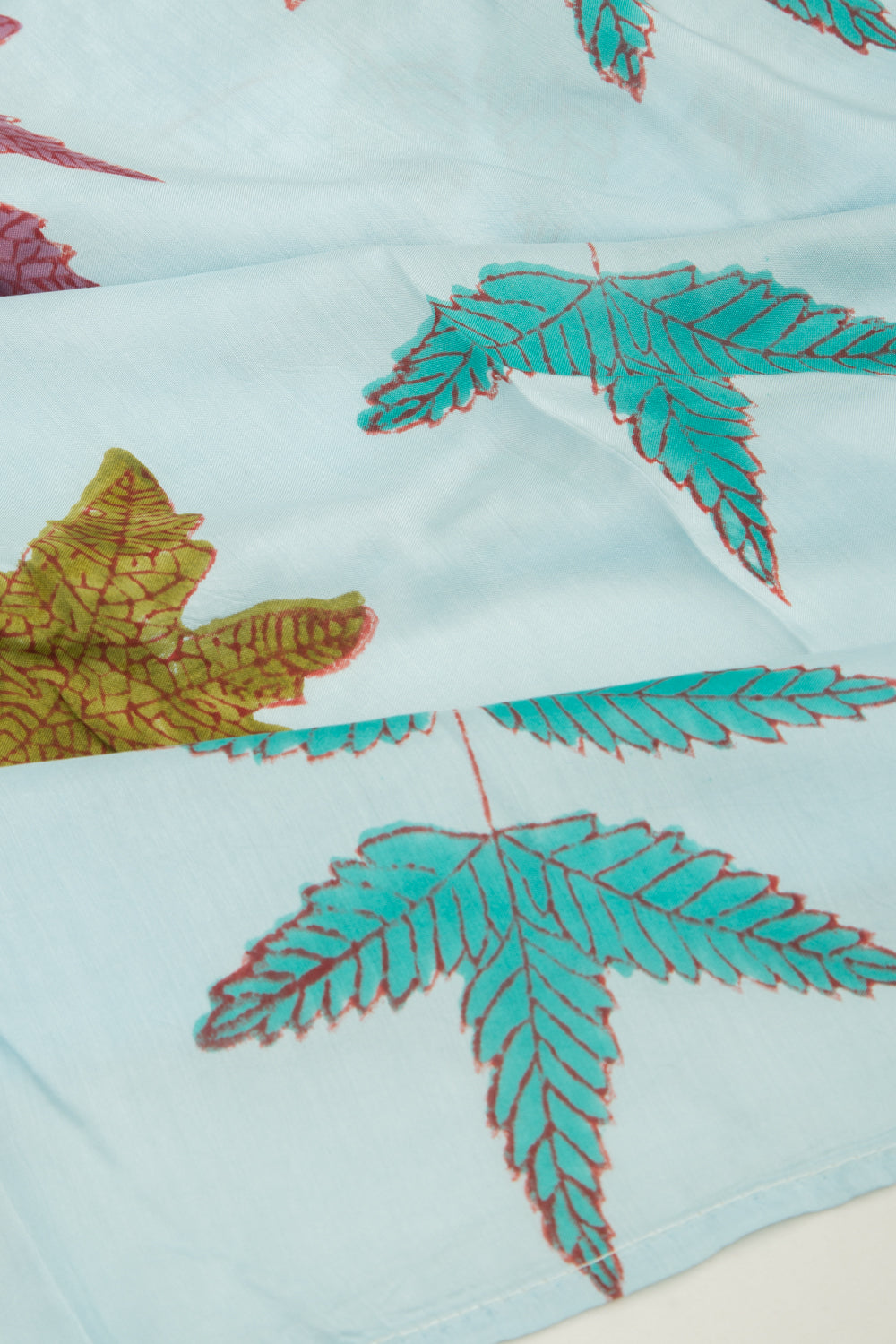 Chanderi Silk Floral Printed Pastel Blue Saree