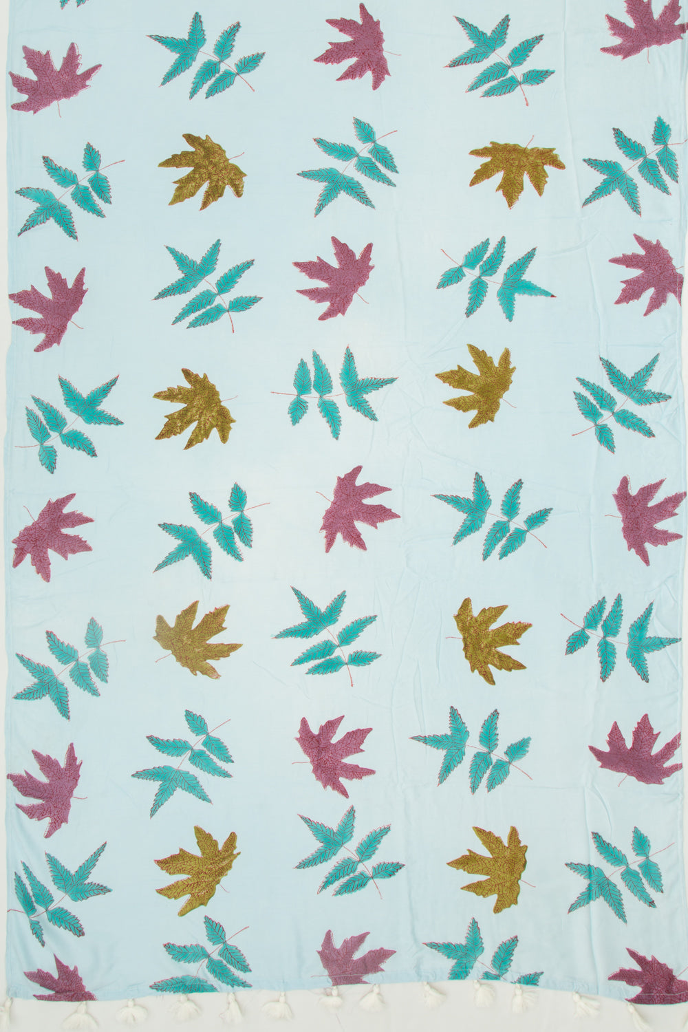 Chanderi Silk Floral Printed Pastel Blue Saree