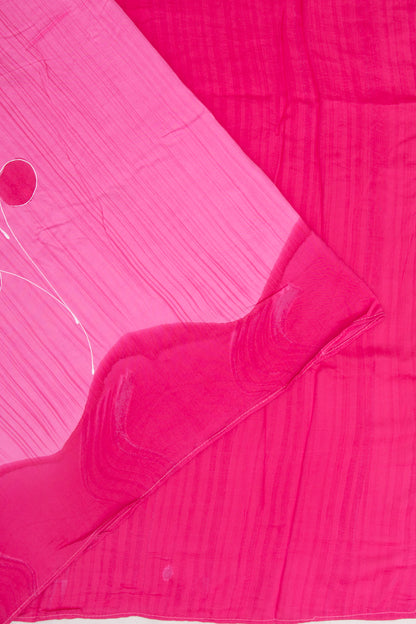 Chanderi Silk Floral Printed Pink Saree